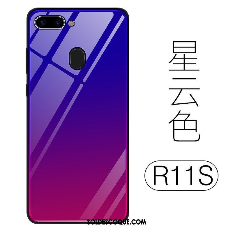 Coque Oppo R11s Créatif Tendance Verre Silicone Personnalité Pas Cher