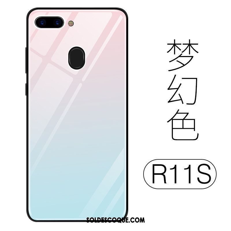 Coque Oppo R11s Créatif Tendance Verre Silicone Personnalité Pas Cher