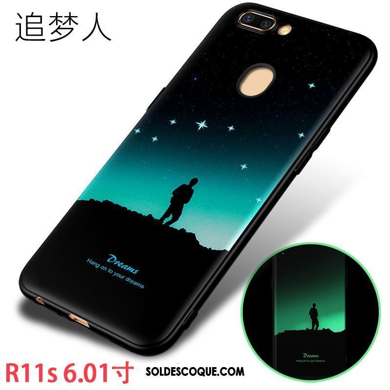 Coque Oppo R11s Incassable Personnalité Délavé En Daim Très Mince Tout Compris En Ligne