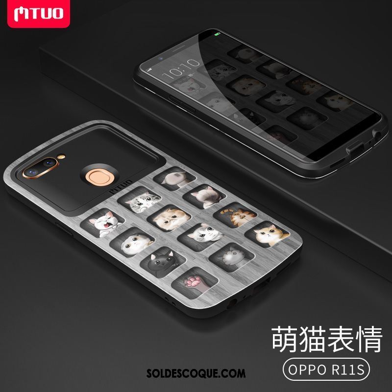 Coque Oppo R11s Incassable Téléphone Portable Marque De Tendance Noir Tout Compris Pas Cher