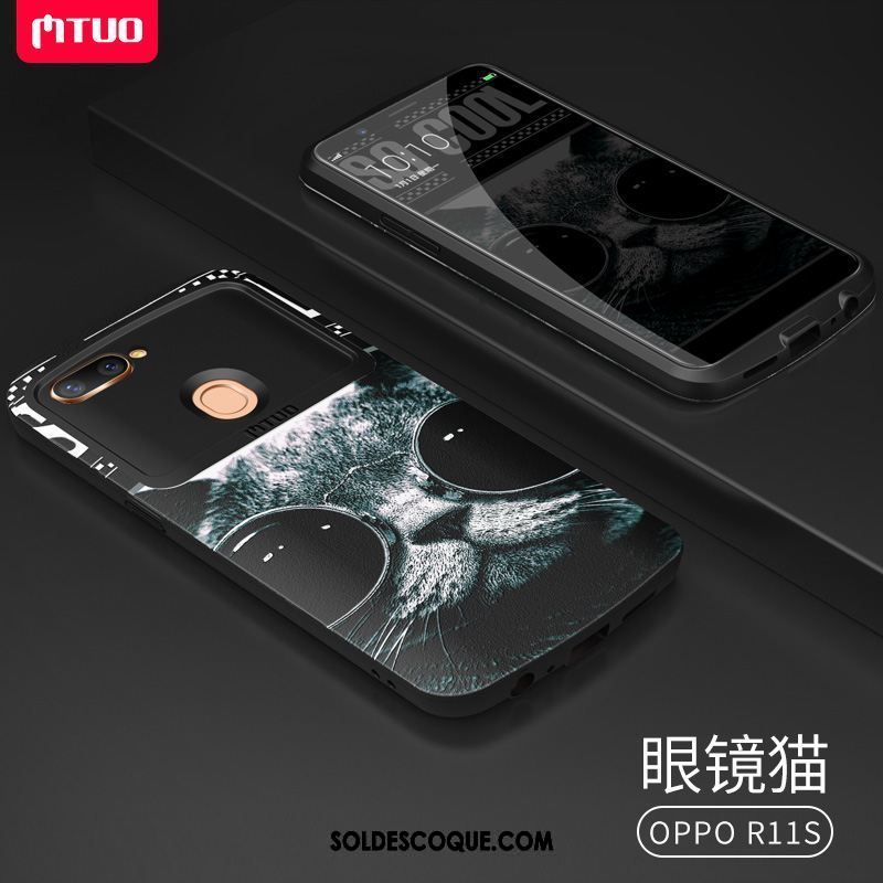 Coque Oppo R11s Incassable Téléphone Portable Marque De Tendance Noir Tout Compris Pas Cher