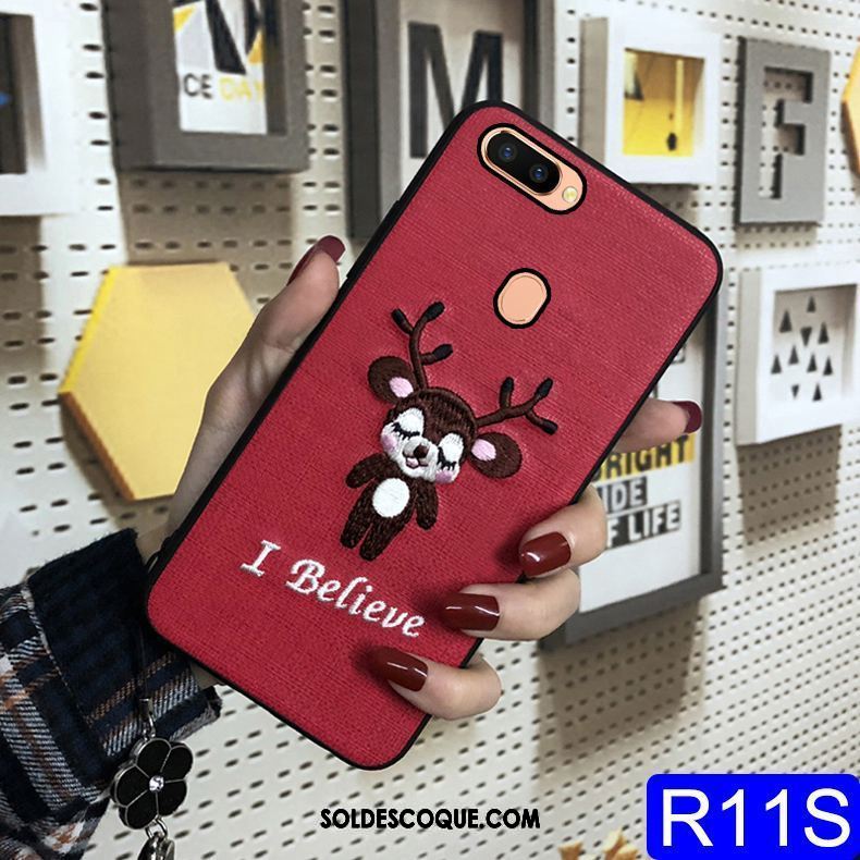 Coque Oppo R11s Net Rouge Étui Dessin Animé Protection Fluide Doux En Vente