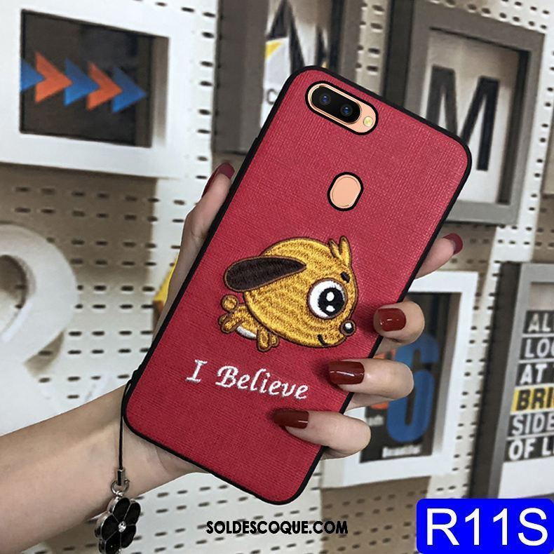 Coque Oppo R11s Net Rouge Étui Dessin Animé Protection Fluide Doux En Vente