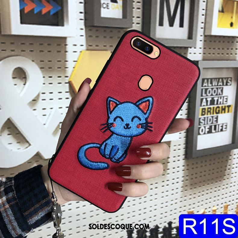 Coque Oppo R11s Net Rouge Étui Dessin Animé Protection Fluide Doux En Vente