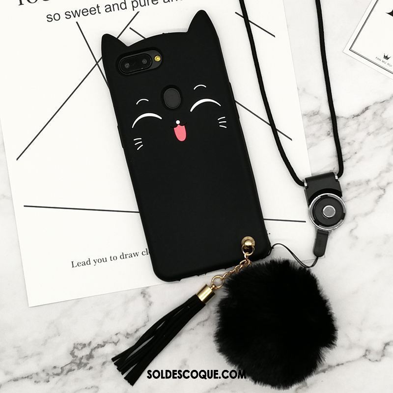 Coque Oppo R11s Silicone Téléphone Portable Dessin Animé Protection Noir Soldes