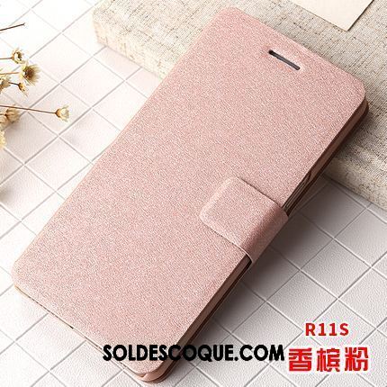 Coque Oppo R11s Téléphone Portable Incassable Étui En Cuir Bleu Protection En Vente