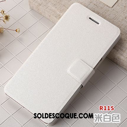 Coque Oppo R11s Téléphone Portable Incassable Étui En Cuir Bleu Protection En Vente