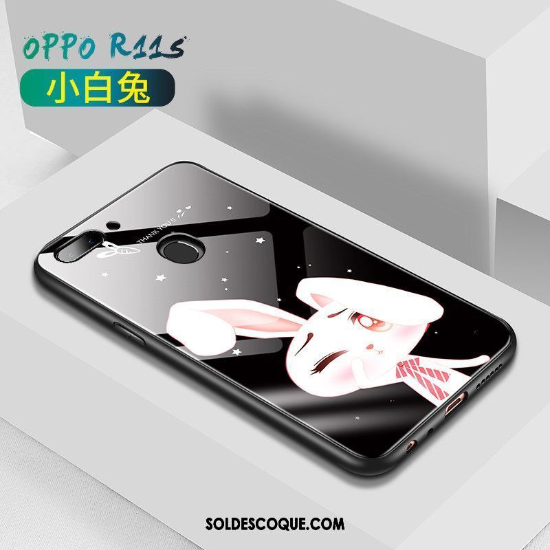 Coque Oppo R11s Téléphone Portable Verre Dessin Animé Amoureux Silicone Pas Cher