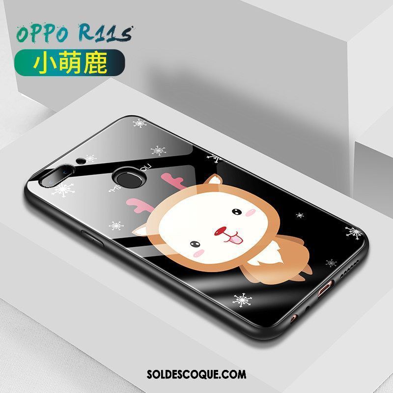 Coque Oppo R11s Téléphone Portable Verre Dessin Animé Amoureux Silicone Pas Cher