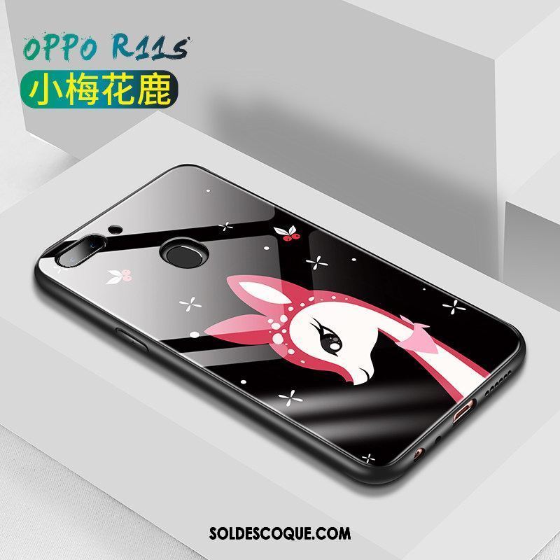 Coque Oppo R11s Téléphone Portable Verre Dessin Animé Amoureux Silicone Pas Cher