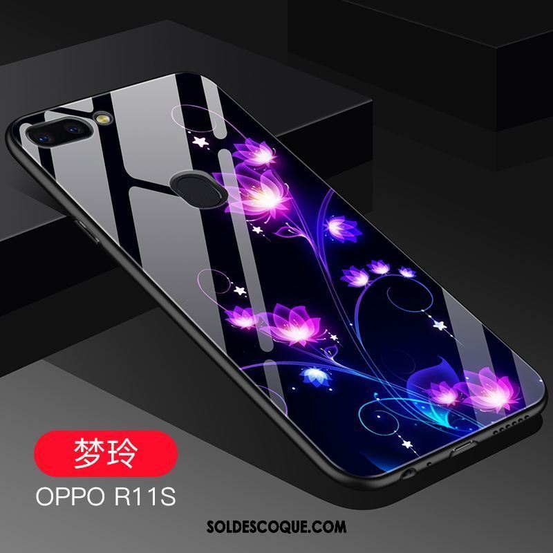 Coque Oppo R11s Verre Fluide Doux Tendance Téléphone Portable Cool Pas Cher