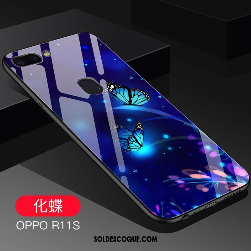 Coque Oppo R11s Verre Fluide Doux Tendance Téléphone Portable Cool Pas Cher