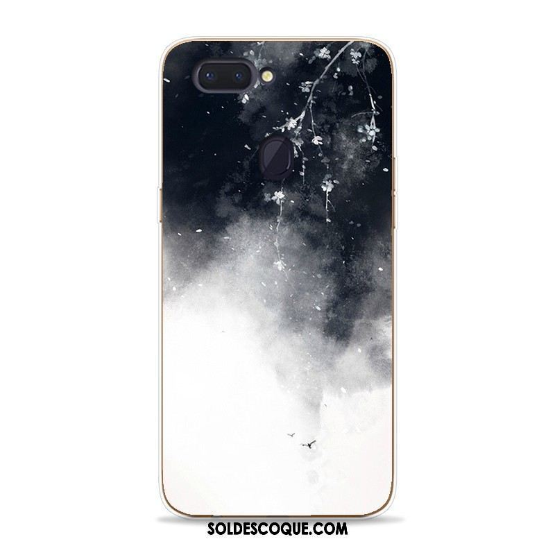 Coque Oppo R15 Art Fluide Doux Vintage Encre Vert En Ligne