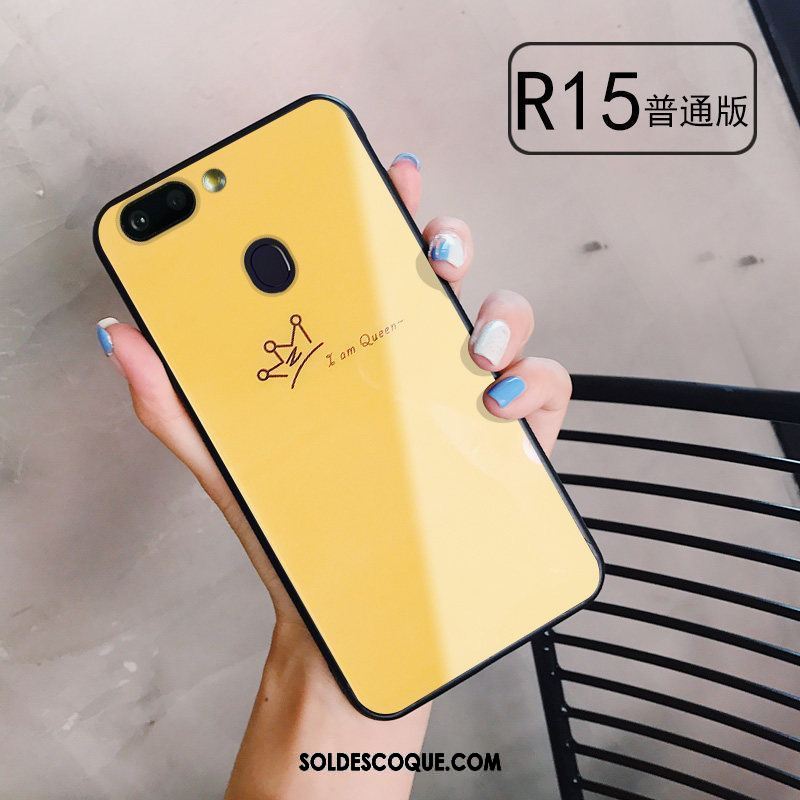 Coque Oppo R15 Charmant Personnalité Difficile Jaune Dessin Animé Pas Cher