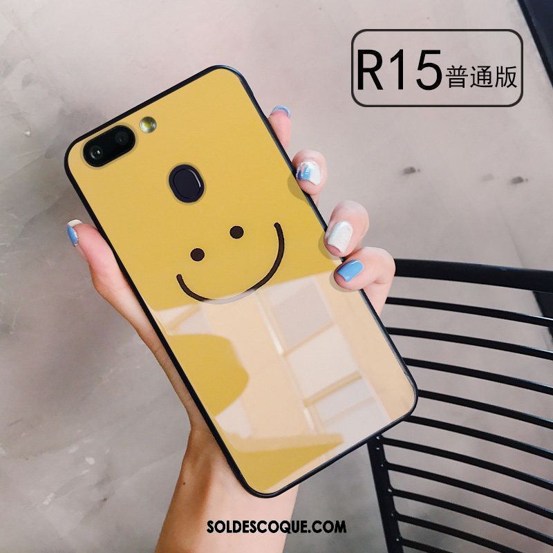 Coque Oppo R15 Charmant Personnalité Difficile Jaune Dessin Animé Pas Cher