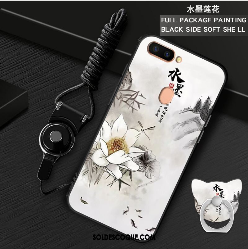 Coque Oppo R15 Cou Suspendu Noir Dessin Animé Téléphone Portable Ornements Suspendus Pas Cher