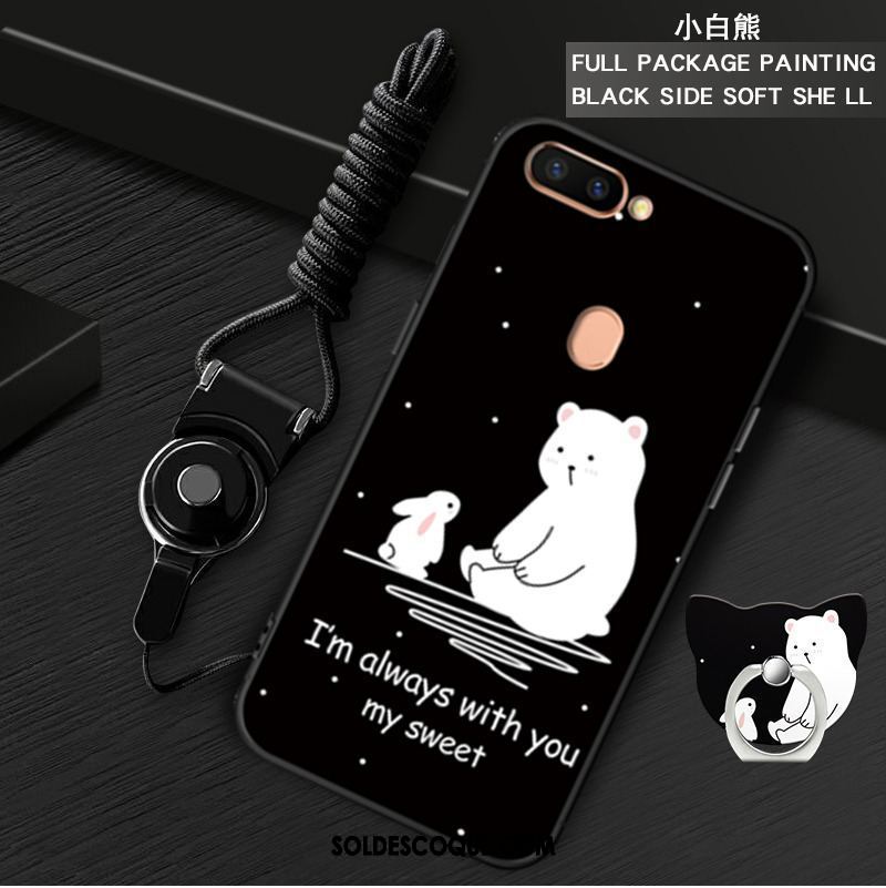 Coque Oppo R15 Cou Suspendu Noir Dessin Animé Téléphone Portable Ornements Suspendus Pas Cher