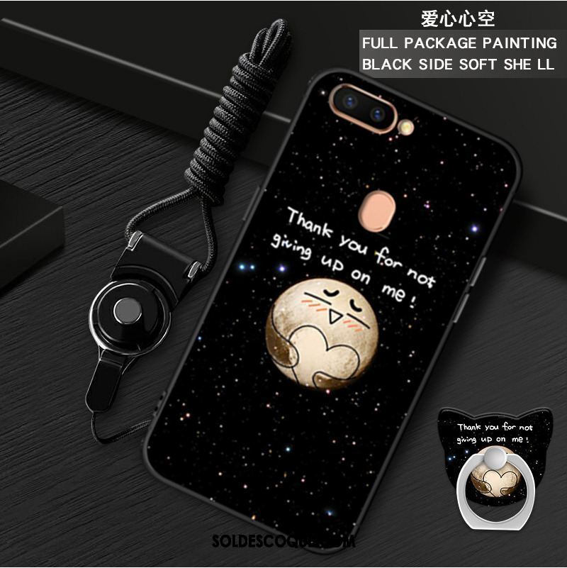 Coque Oppo R15 Cou Suspendu Noir Dessin Animé Téléphone Portable Ornements Suspendus Pas Cher