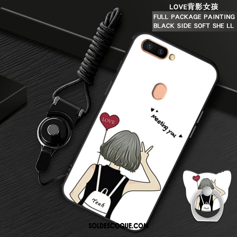 Coque Oppo R15 Cou Suspendu Noir Dessin Animé Téléphone Portable Ornements Suspendus Pas Cher