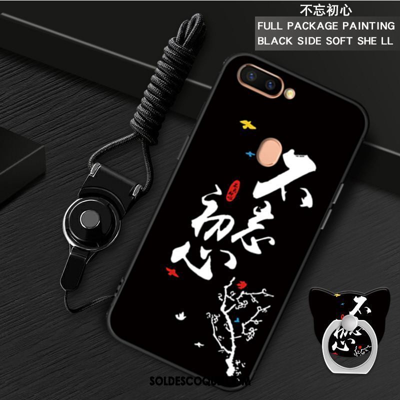 Coque Oppo R15 Cou Suspendu Noir Dessin Animé Téléphone Portable Ornements Suspendus Pas Cher