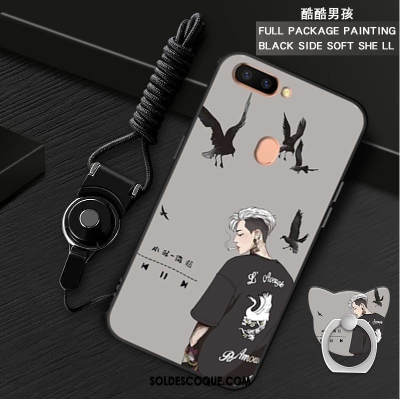 Coque Oppo R15 Cou Suspendu Noir Dessin Animé Téléphone Portable Ornements Suspendus Pas Cher