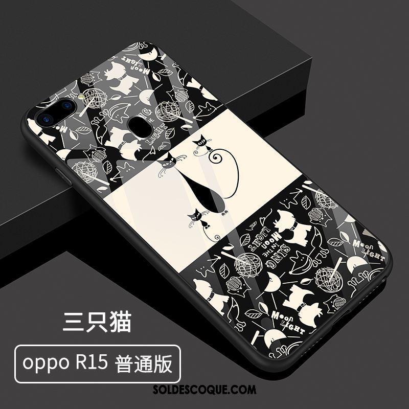 Coque Oppo R15 Marque De Tendance Verre Net Rouge Étui Téléphone Portable Pas Cher