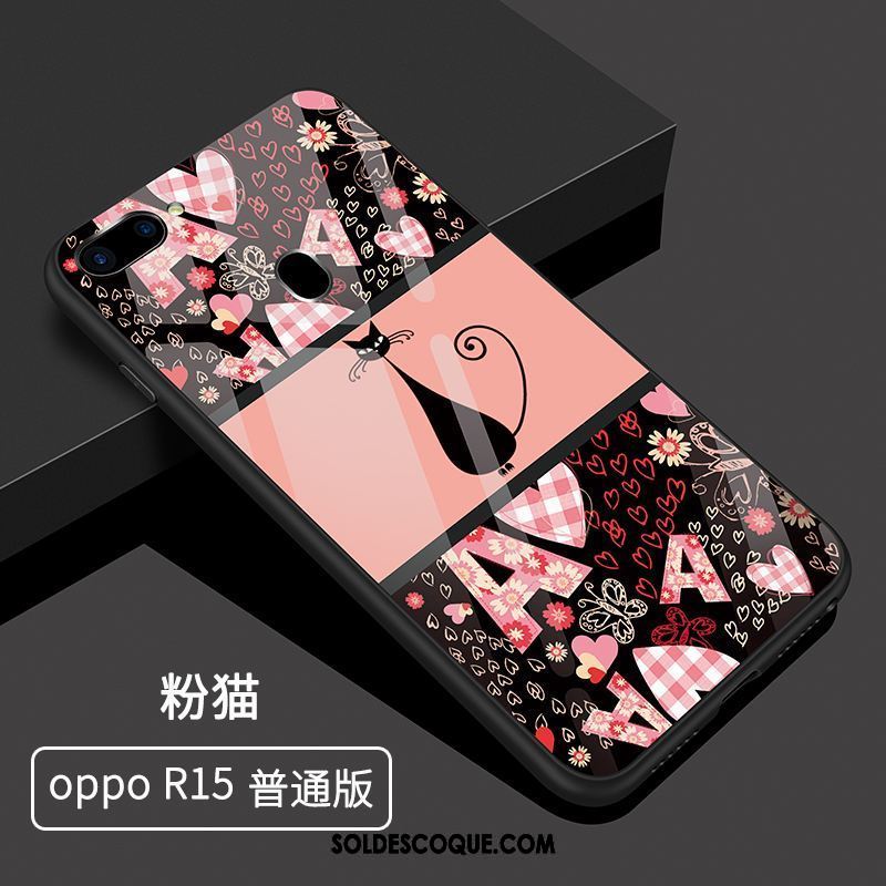 Coque Oppo R15 Marque De Tendance Verre Net Rouge Étui Téléphone Portable Pas Cher