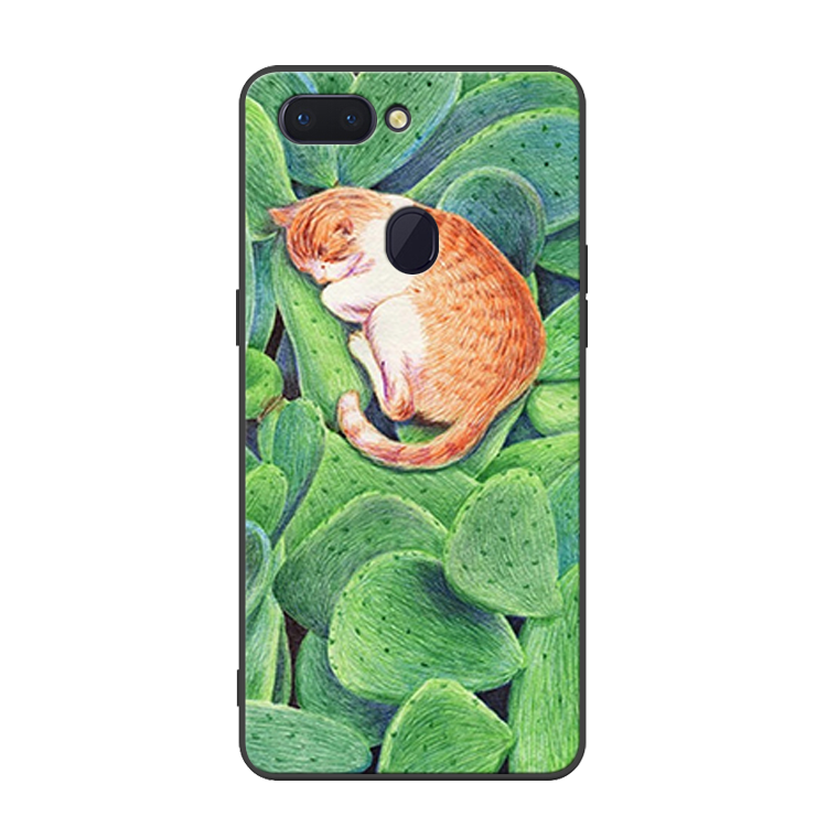 Coque Oppo R15 Mignonne Vert Frais Petit Fluide Doux Pas Cher