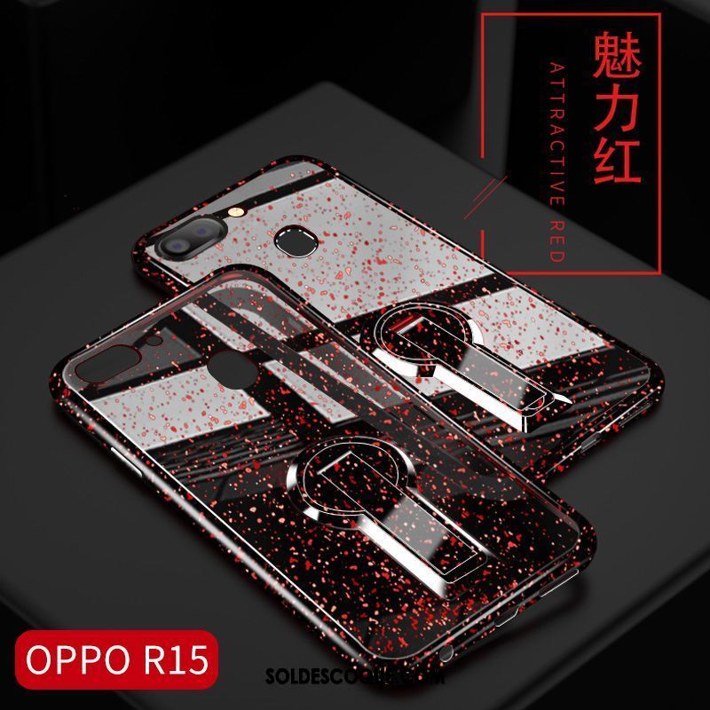 Coque Oppo R15 Nouveau Simple Incassable Net Rouge Protection Soldes