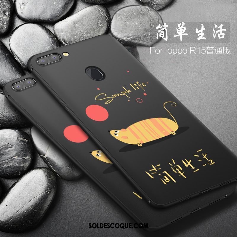 Coque Oppo R15 Personnalité Noir Étui Tout Compris Silicone En Ligne