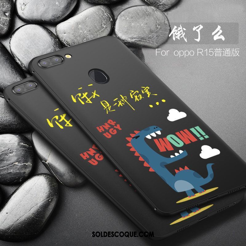 Coque Oppo R15 Personnalité Noir Étui Tout Compris Silicone En Ligne