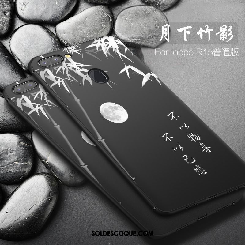 Coque Oppo R15 Personnalité Noir Étui Tout Compris Silicone En Ligne