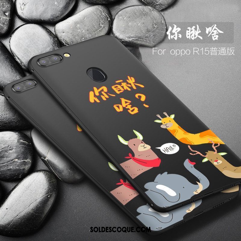 Coque Oppo R15 Personnalité Noir Étui Tout Compris Silicone En Ligne