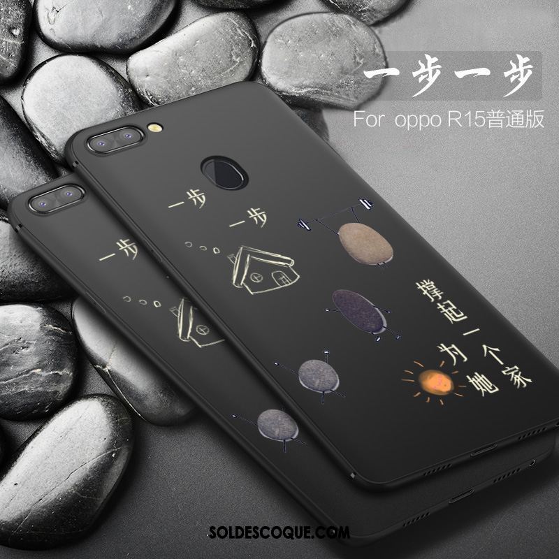 Coque Oppo R15 Personnalité Noir Étui Tout Compris Silicone En Ligne