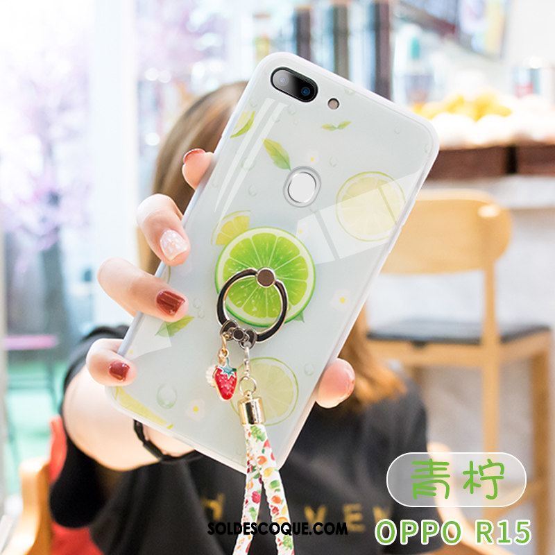 Coque Oppo R15 Petit Dessin Animé Vert Protection Marque De Tendance Pas Cher