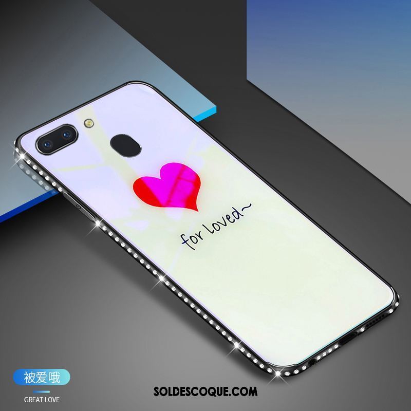 Coque Oppo R15 Pro Blanc Verre Trempé Étui Téléphone Portable Housse Soldes