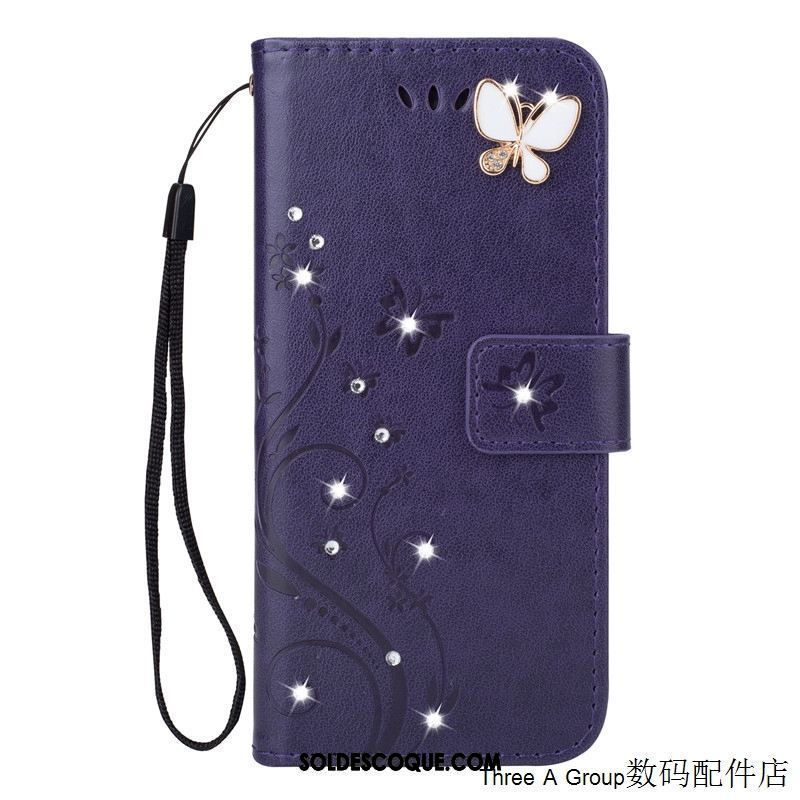 Coque Oppo R15 Pro Carte Téléphone Portable Violet Tout Compris Strass En Vente