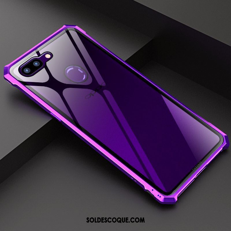 Coque Oppo R15 Pro Créatif Métal Téléphone Portable Tout Compris Verre Soldes