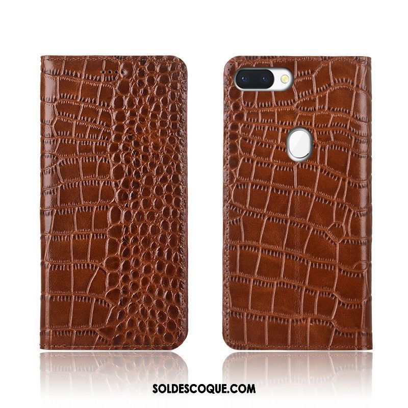 Coque Oppo R15 Pro Cuir Véritable Tout Compris Crocodile Incassable Étui En Cuir Pas Cher