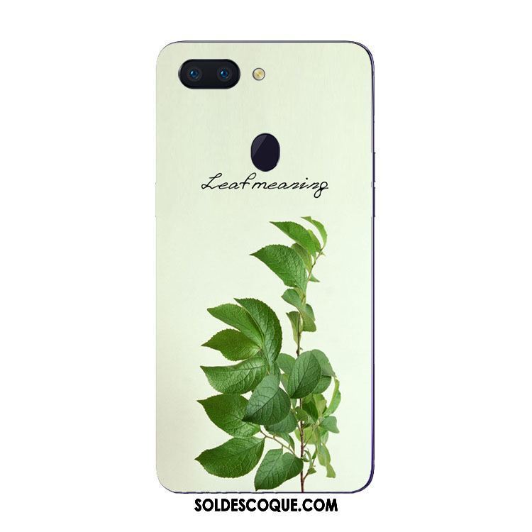 Coque Oppo R15 Pro Fleur Téléphone Portable Fluide Doux Étui Vert Soldes