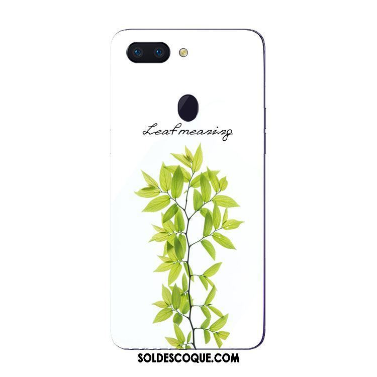 Coque Oppo R15 Pro Fleur Téléphone Portable Fluide Doux Étui Vert Soldes