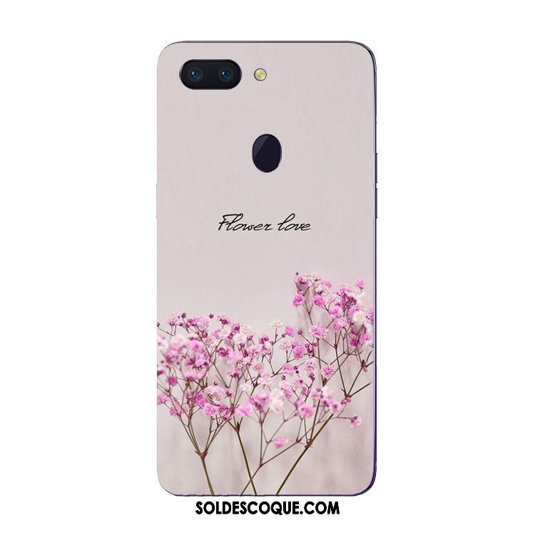 Coque Oppo R15 Pro Fleur Téléphone Portable Fluide Doux Étui Vert Soldes