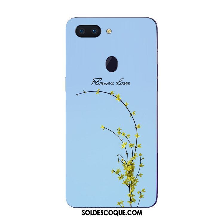 Coque Oppo R15 Pro Fleur Téléphone Portable Fluide Doux Étui Vert Soldes