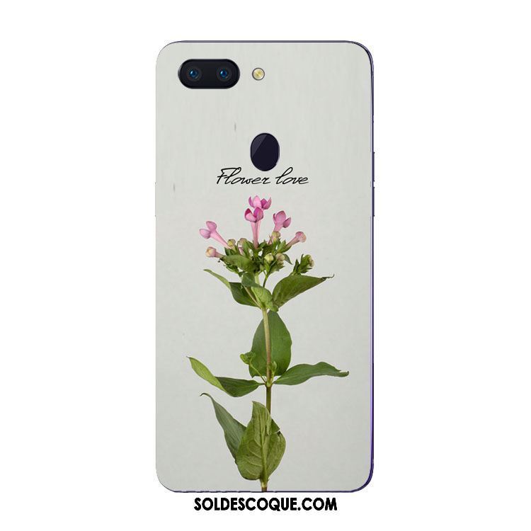 Coque Oppo R15 Pro Fleur Téléphone Portable Fluide Doux Étui Vert Soldes