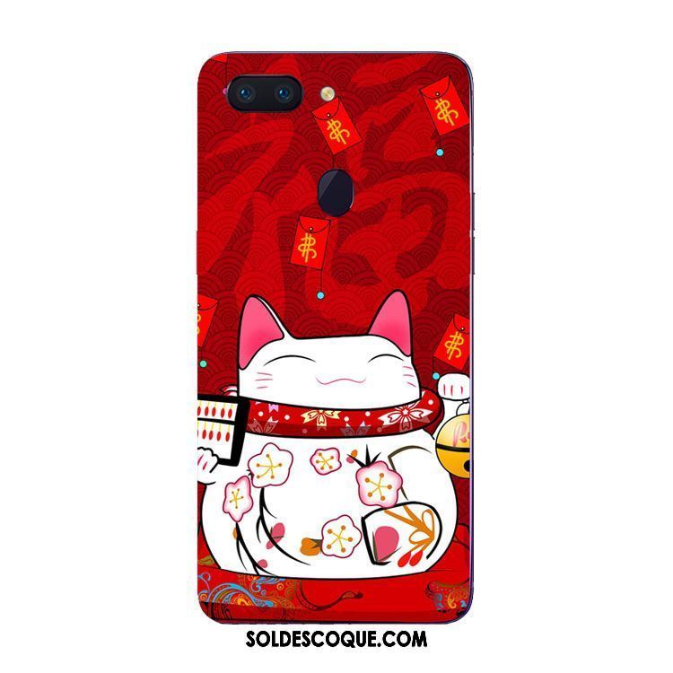 Coque Oppo R15 Pro Fluide Doux Chat Étui Protection Rouge Pas Cher