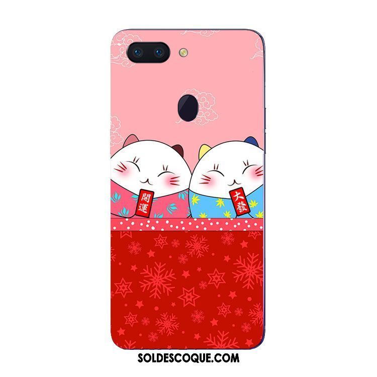 Coque Oppo R15 Pro Fluide Doux Chat Étui Protection Rouge Pas Cher