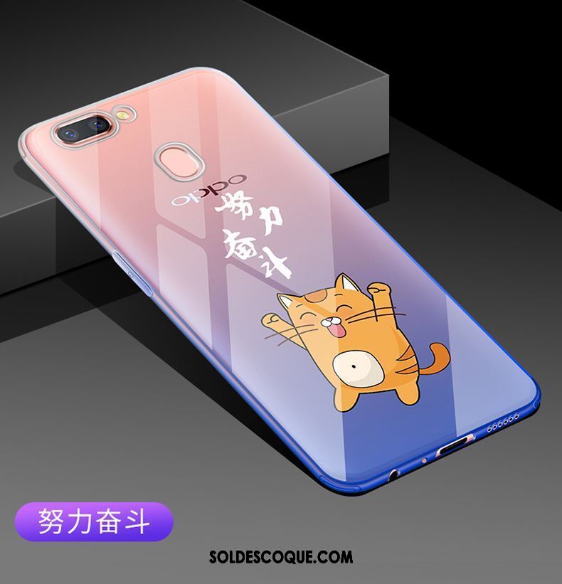 Coque Oppo R15 Protection Bleu Silicone Transparent Fluide Doux Soldes