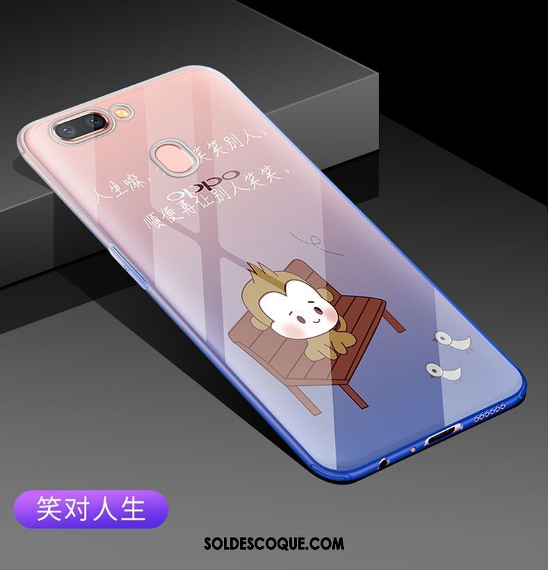 Coque Oppo R15 Protection Bleu Silicone Transparent Fluide Doux Soldes