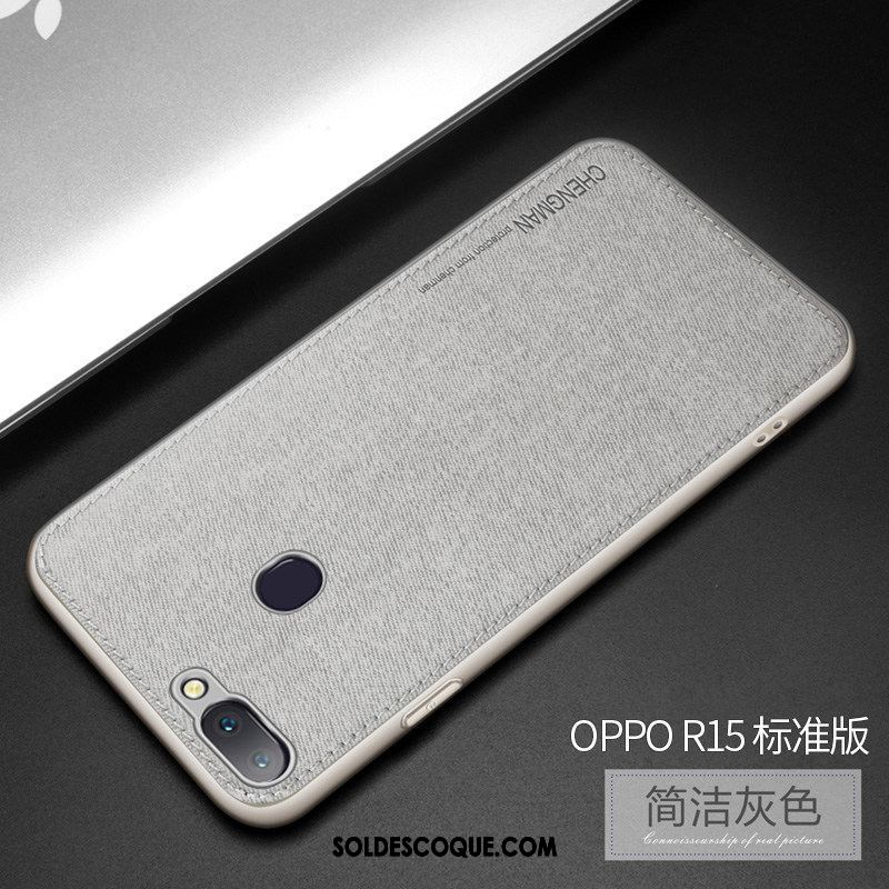 Coque Oppo R15 Silicone Bleu Tendance Délavé En Daim Incassable France