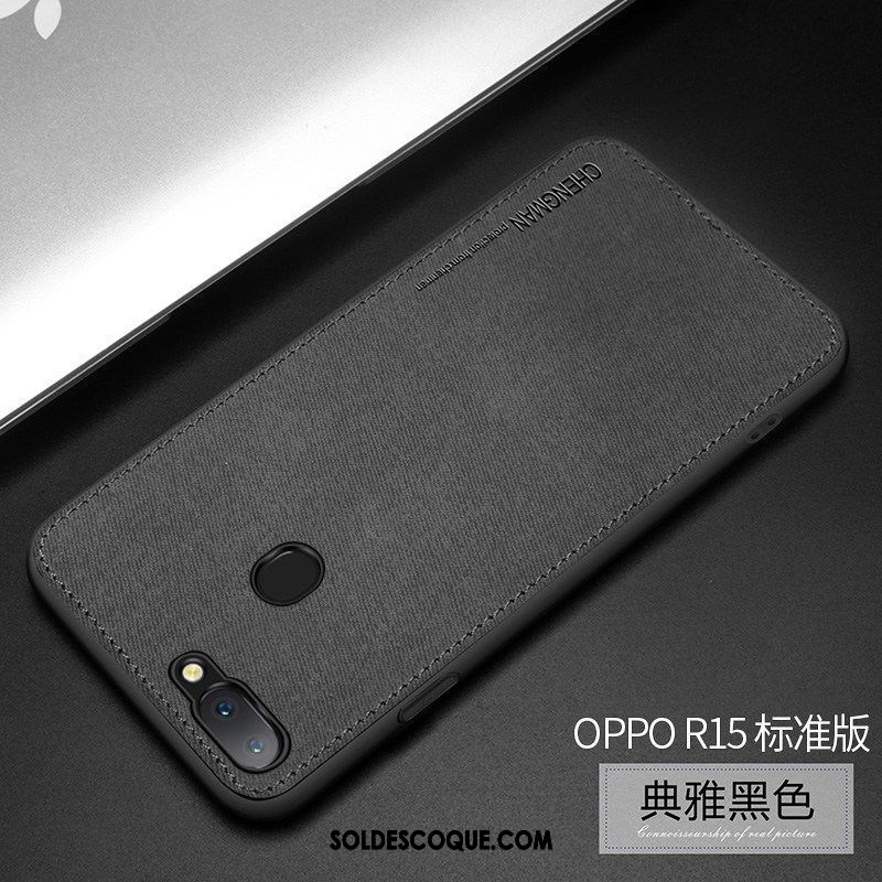 Coque Oppo R15 Silicone Bleu Tendance Délavé En Daim Incassable France